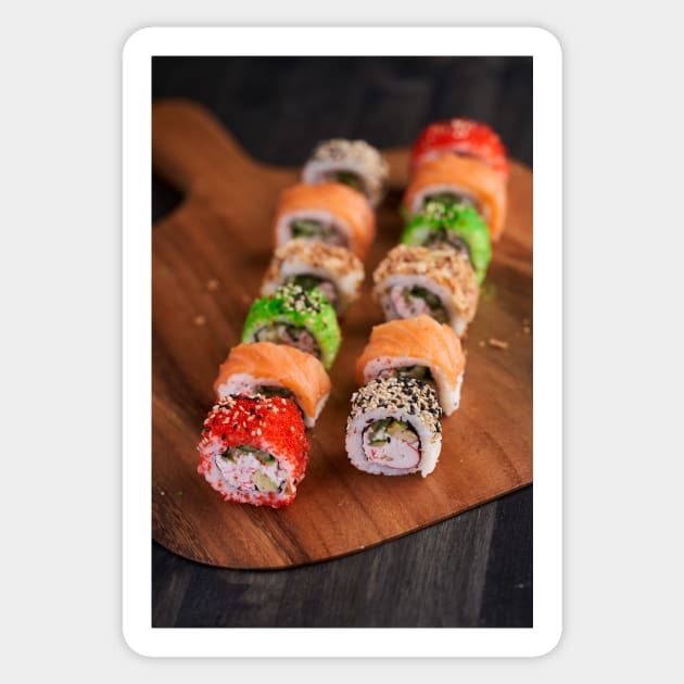 Variety of sushi freshly prepared Sticker by naturalis